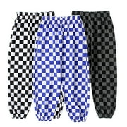 LYMAYTER 4-12Y Kids Toddler 100% Cotton Pants for Boys Breathable Casual Pants with Elastic Waist Plaid Cotton Pants